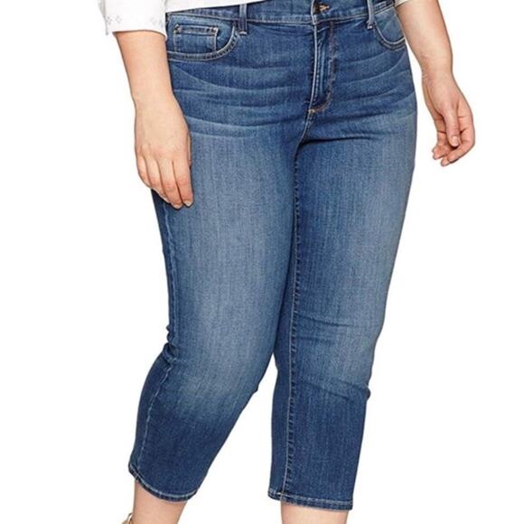 NYDJ Women's Dark Wash Crop High Rise Stretch Slimming Jeans Plus Size 18 - Picture 1 of 9